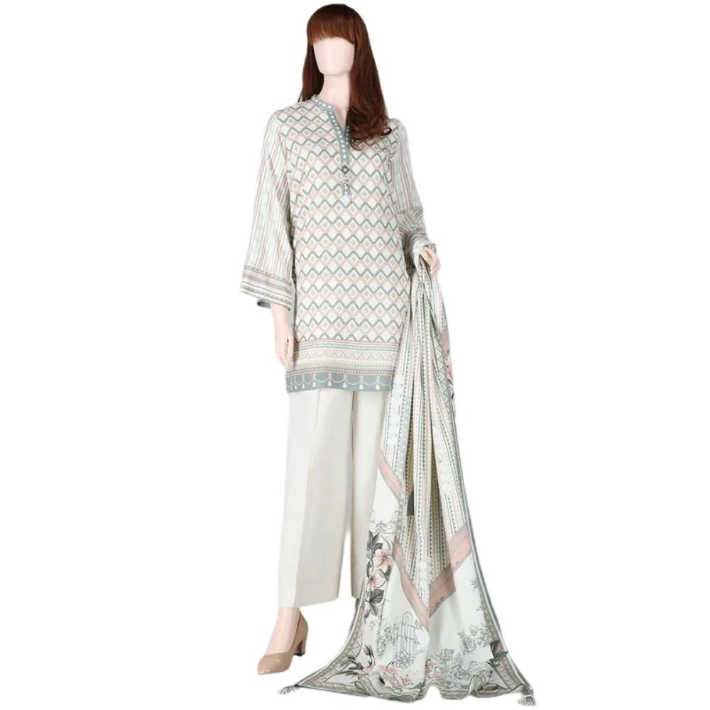 Printed Khaddar: Elegant 2-Piece Suit for Timeless Style