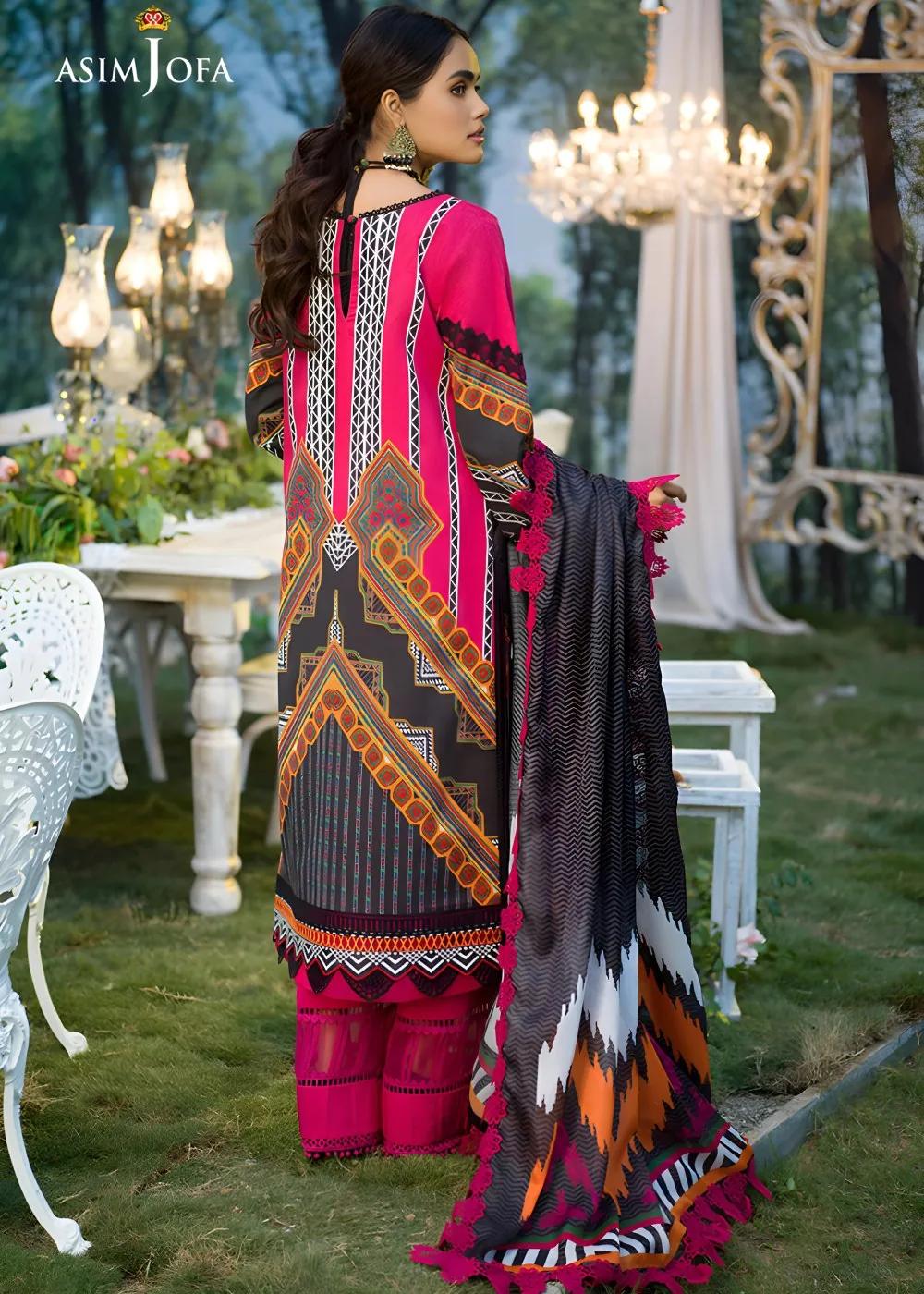 Lawn with Embroidered Neckline on Organza Shirt with Printed Tennis Net Dupatta – AJPR-20